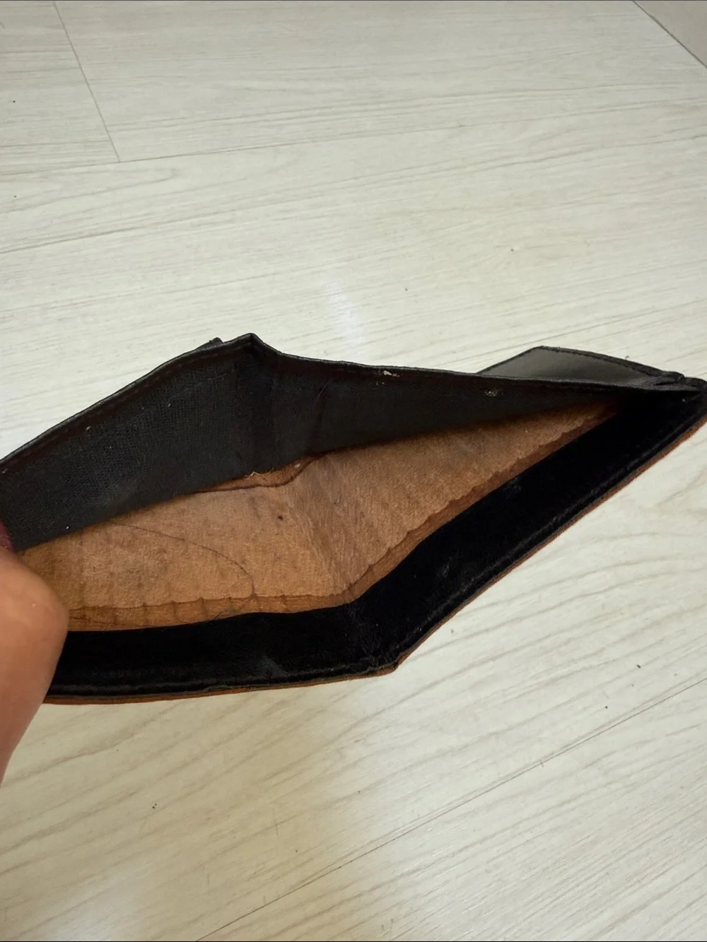 Brown & Black Striped Leather Bi-Fold Wallet
